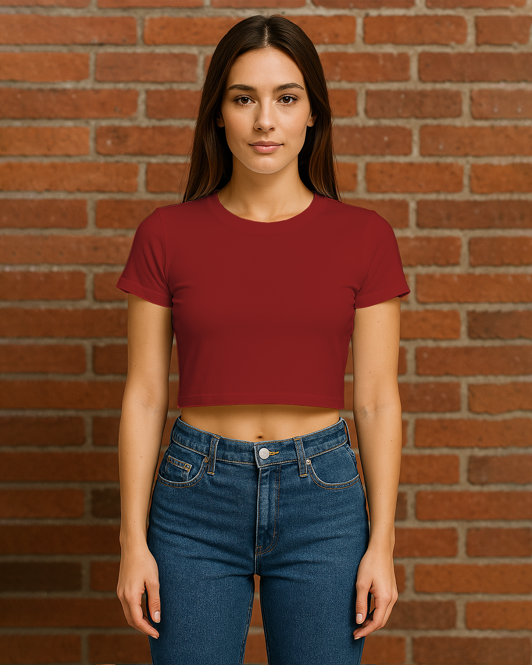 Bencut Women&amp;#39;s Blank Crop Top Red