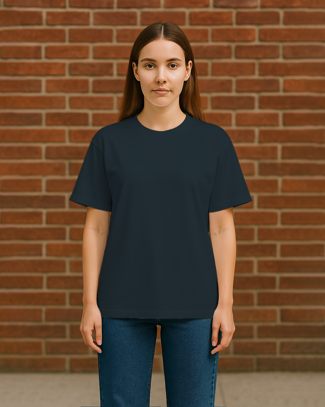 Womens&amp;#39;s Navy Blue Oversized T-shirt