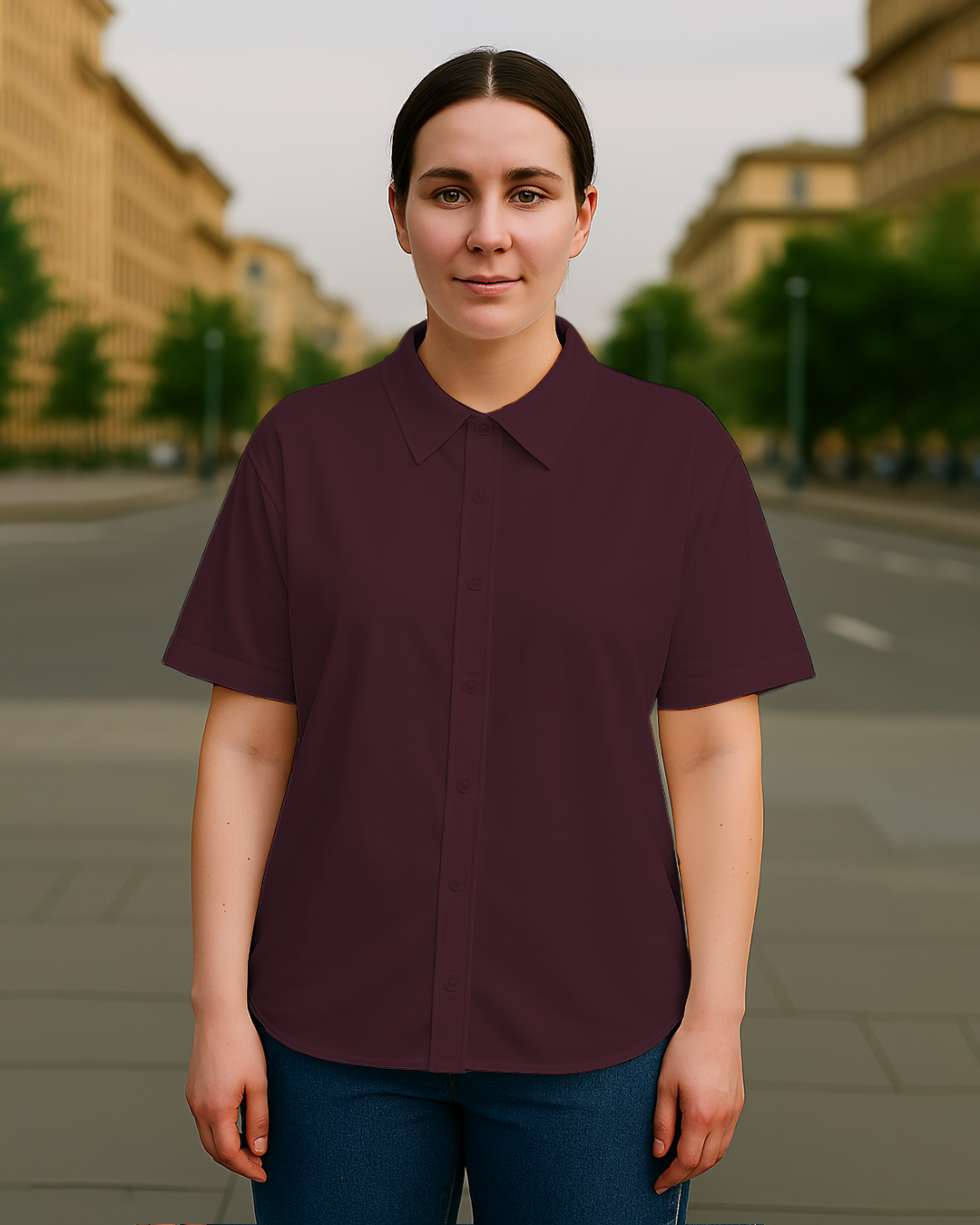 Women&amp;#39;s Maroon Oversized Shirt