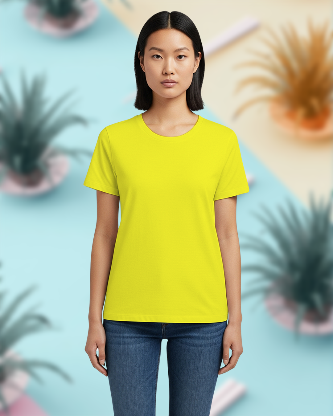 New Yellow Solid Classic Standard T-Shirt