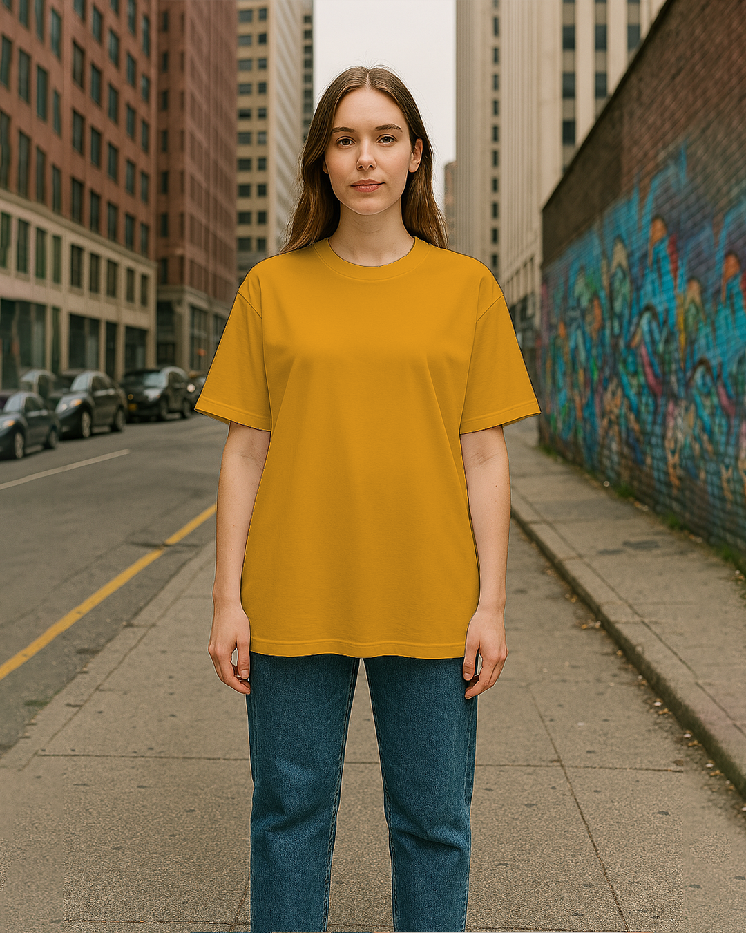Womens&amp;#39;s Golden Yellow Oversized T-shirt