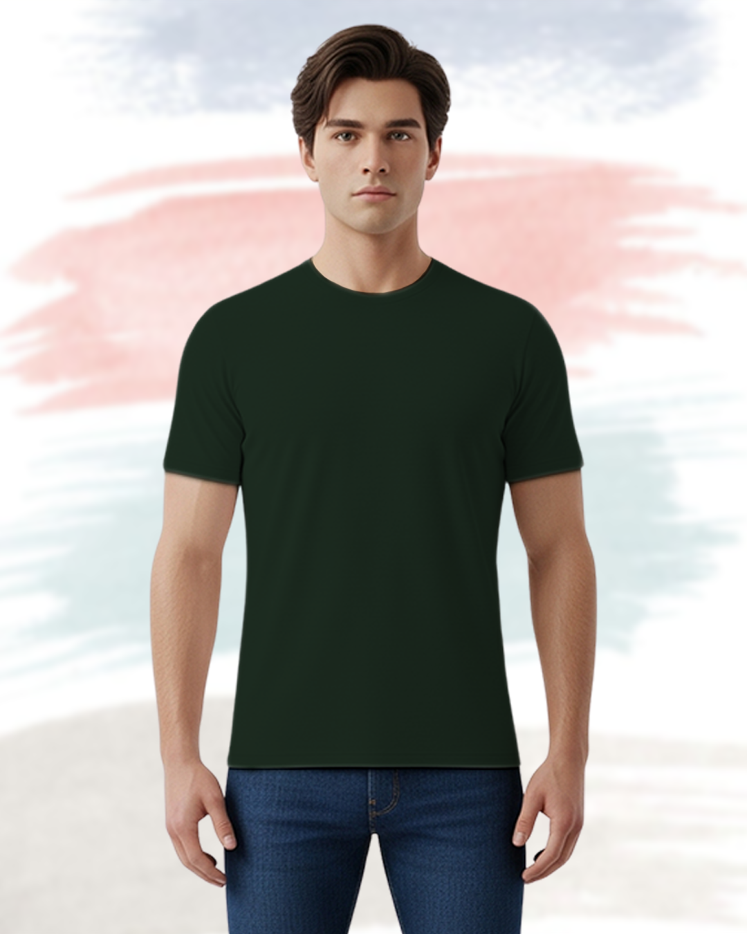 Bottle Green Plain Classic Standard T-Shirt