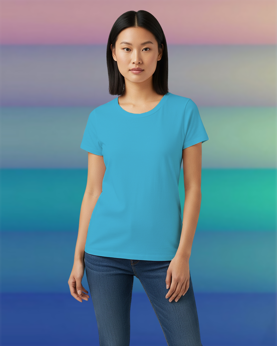 SkyBlue Solid Classic Standard T-Shirt