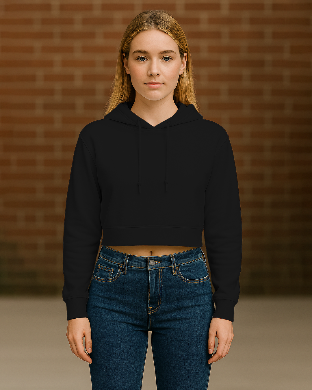 Women&amp;#39;s Black Cropped Hoodies