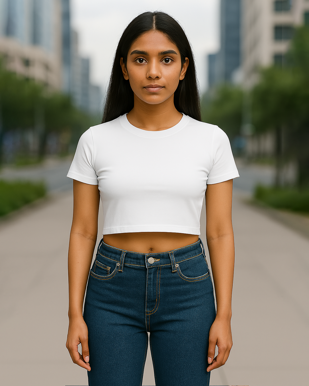 Bencut Women&amp;#39;s Blank Crop Top White