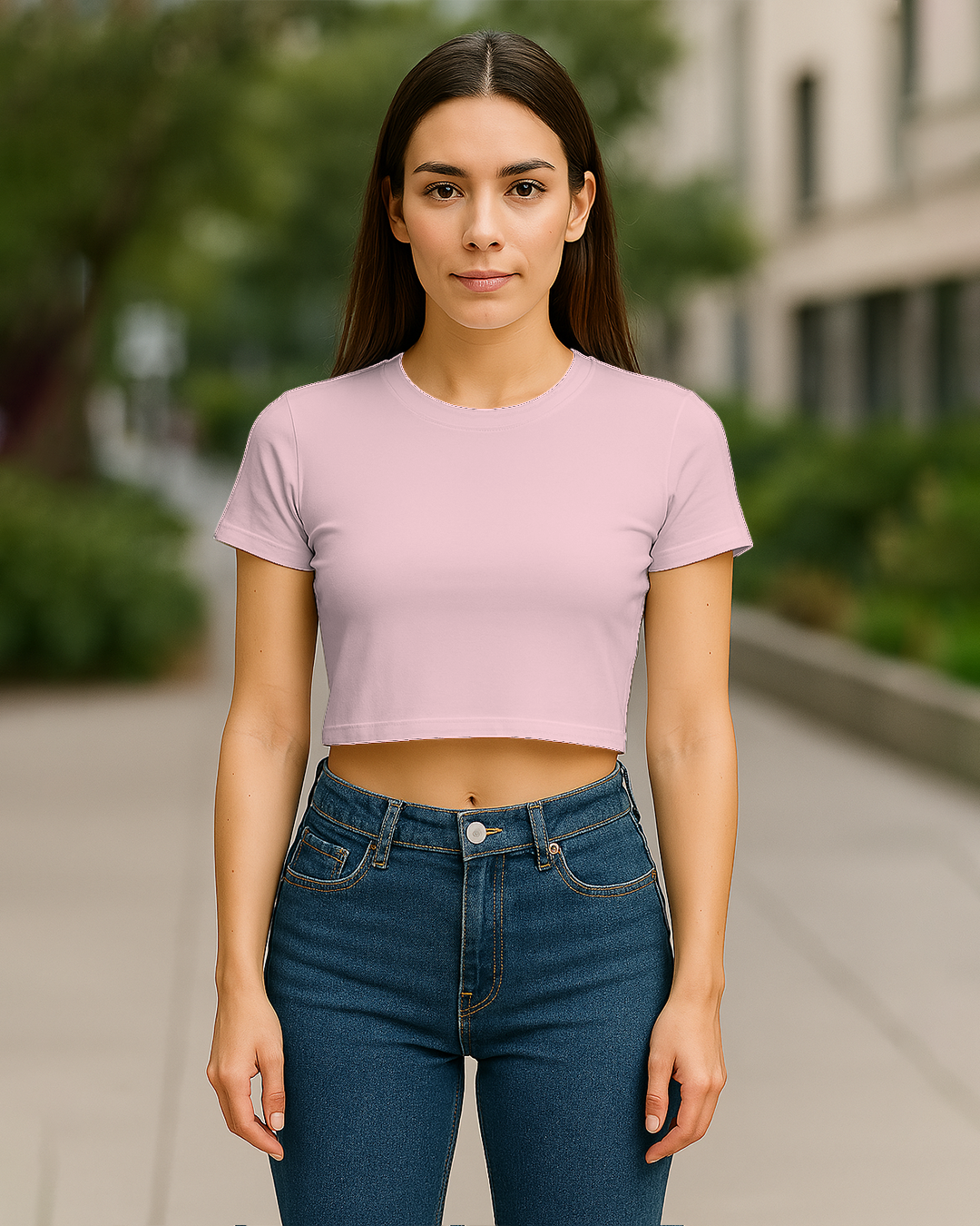 Bencut Women&amp;#39;s Blank Crop Top Light Baby Pink