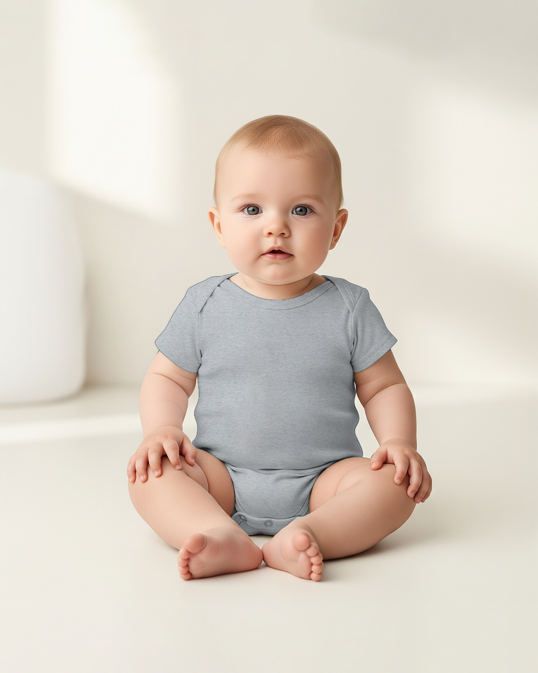 Kids Cotton Romper – Soft &amp;amp; Comfy Grey Melange