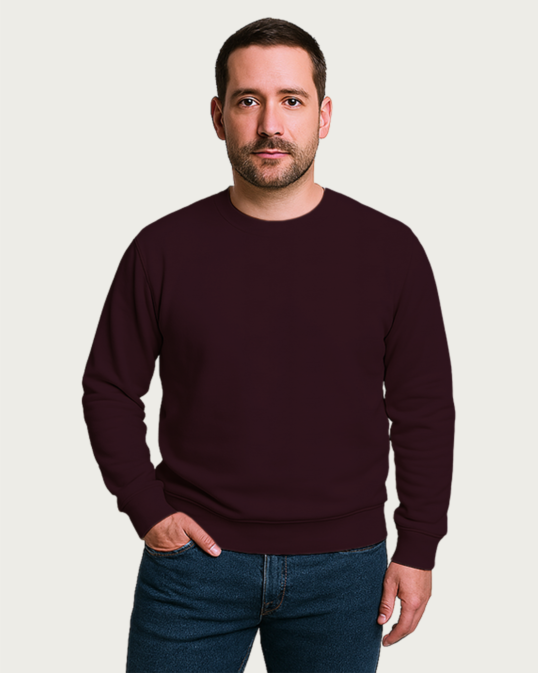Men&amp;#39;s Maroon Regular Sweatshirt