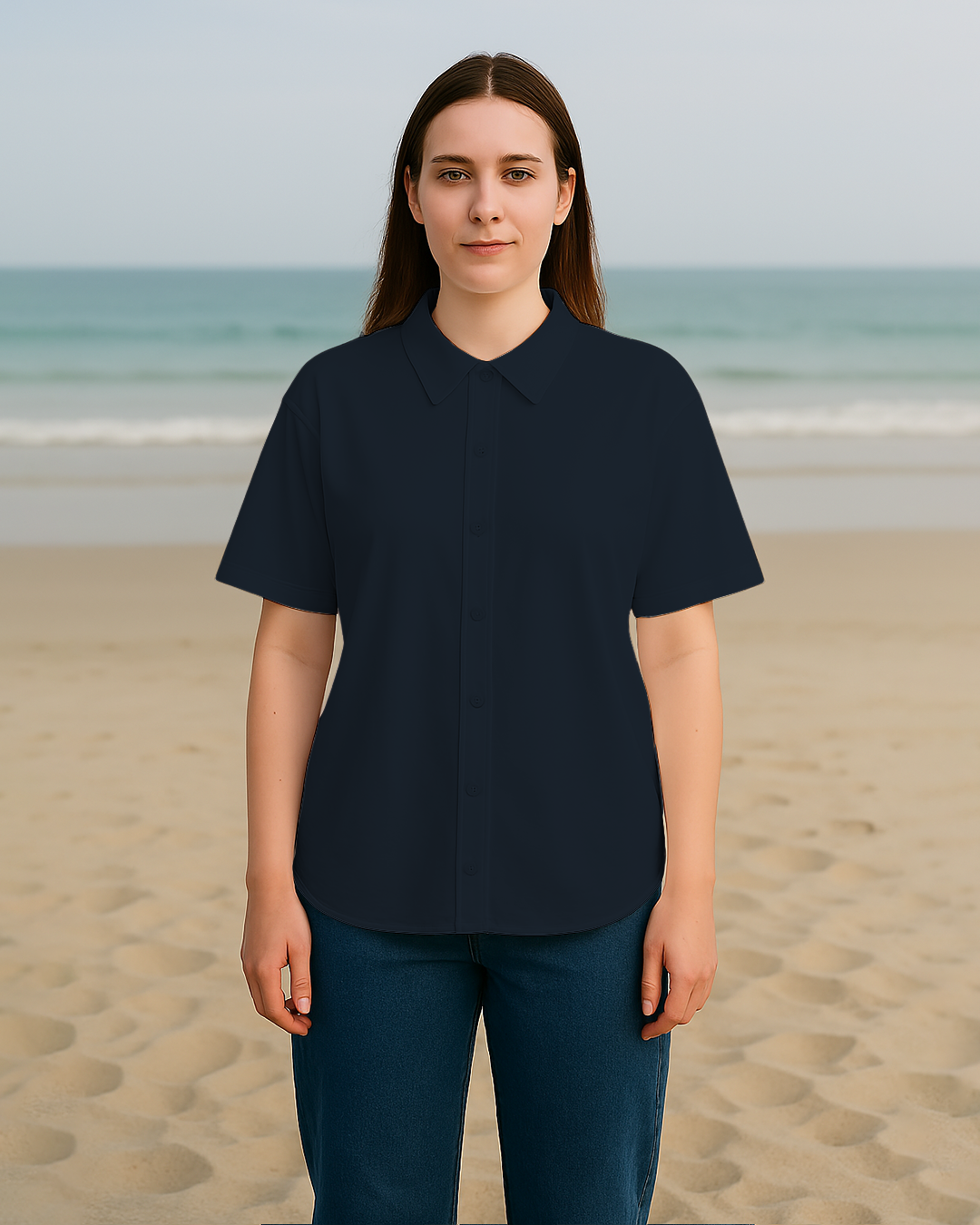 Women&amp;#39;s Navy Blue Oversized Shirt