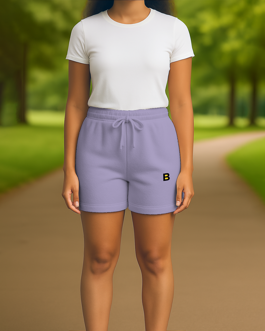 Bencut Women&amp;#39;s Regular Fit Terry Cotton Shorts Lavender