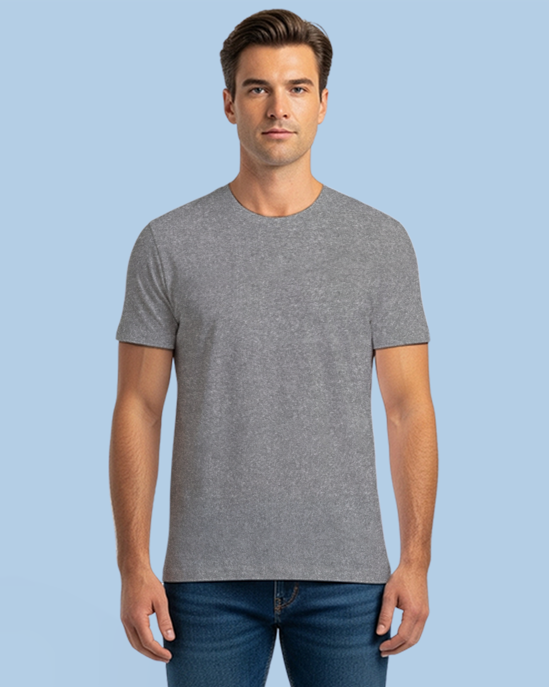 Charcoal Melange Plain Classic Standard T-Shirt