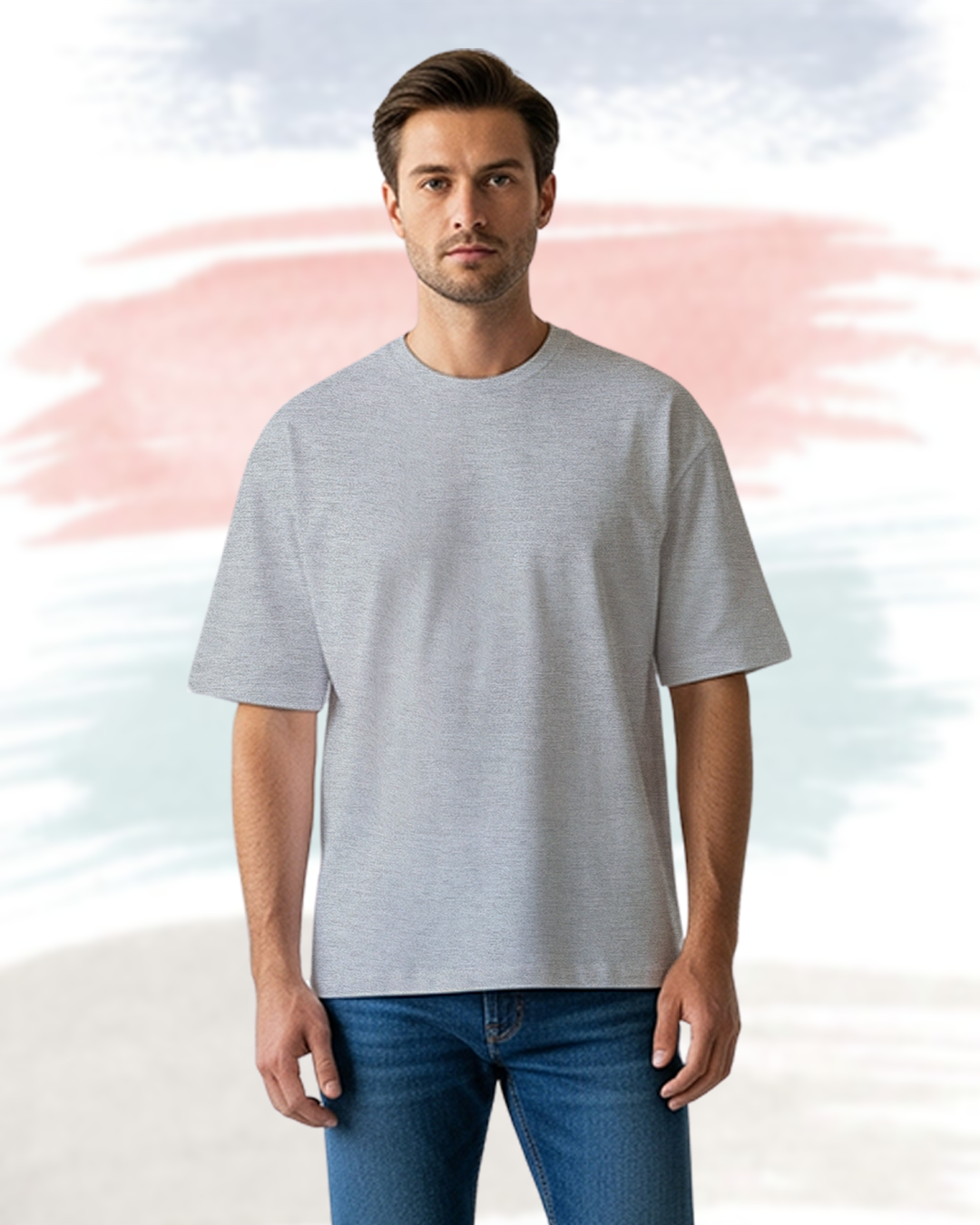Men&amp;#39;s Grey Melange Oversized T-shirt