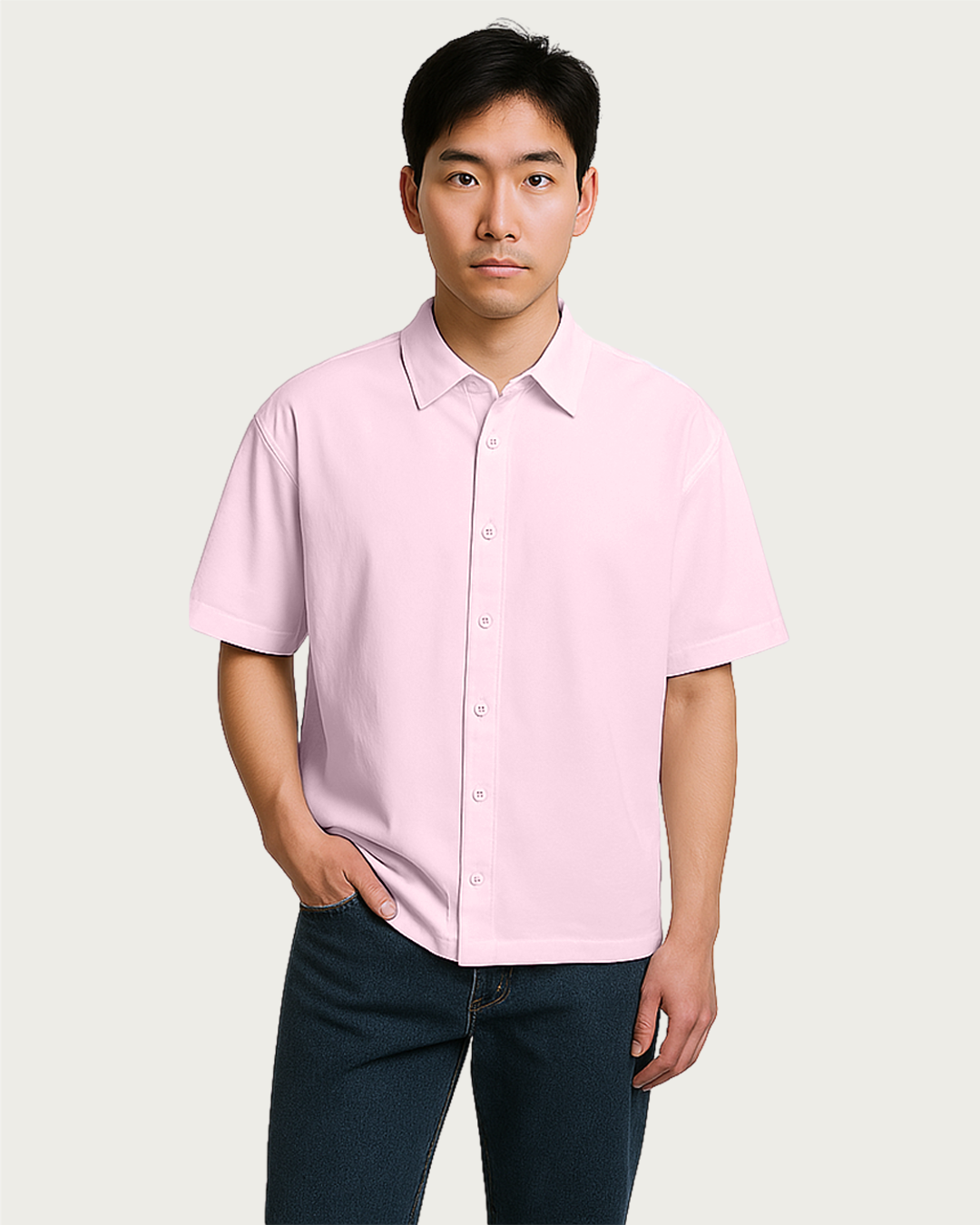 Men&amp;#39;s Light Baby Pink Oversized Shirt