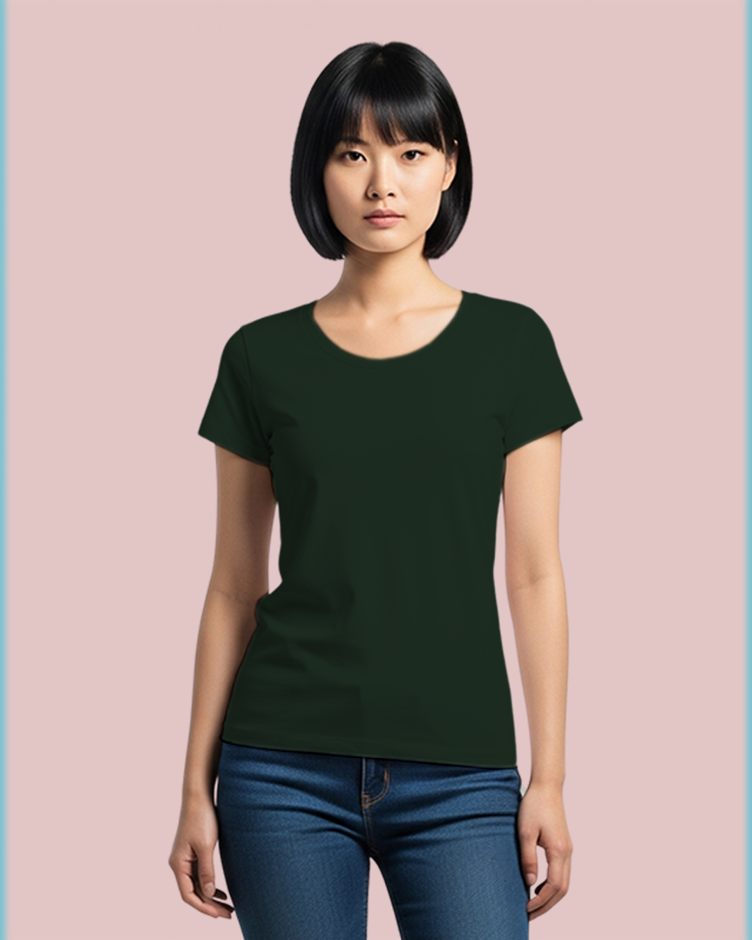 Bottle Green Solid Classic Standard T-Shirt